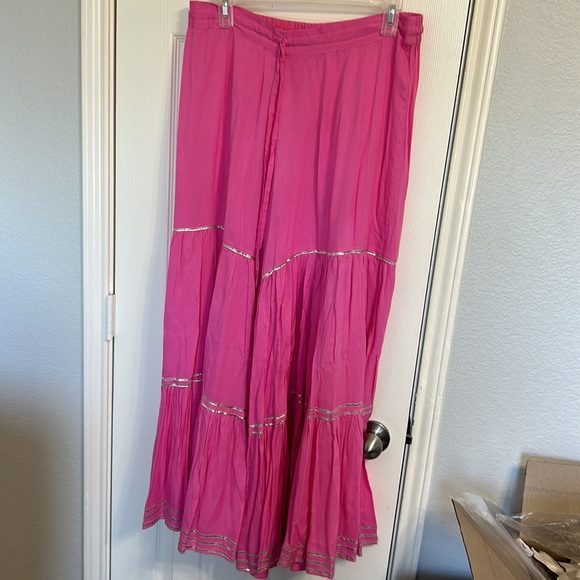 Shalwar kameez Kurta  sharara  pants Pink size L. Silver gotta on rayon cotton. - Picture 14 of 17